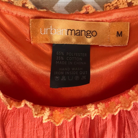 Urban Mango Sleeveless Coral Dress with Lace Detail - Picture 2 of 7